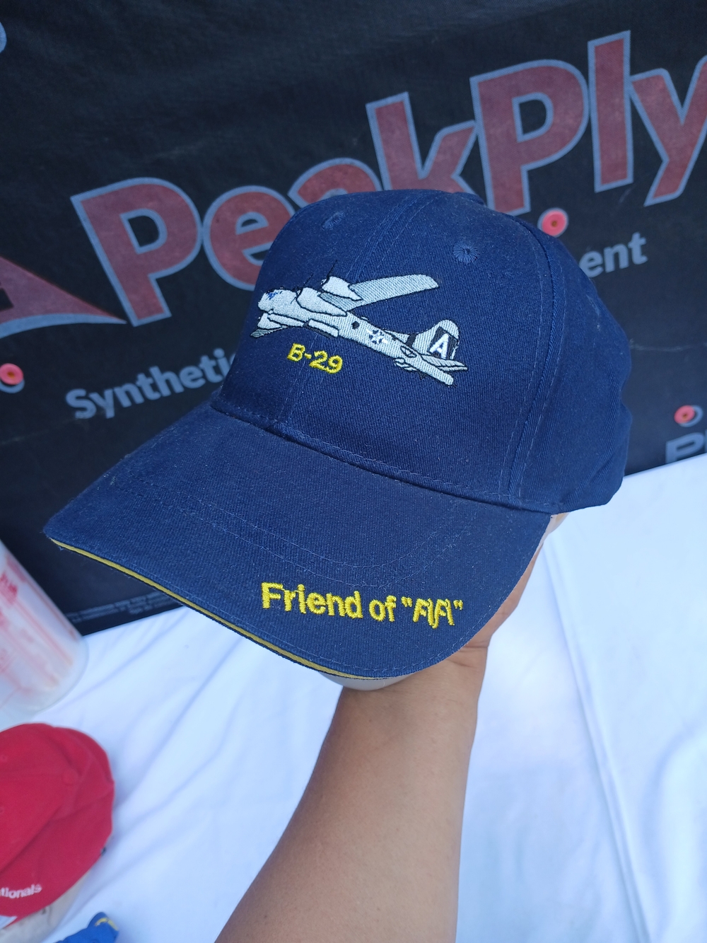 B-29 Embroidered Navy Baseball Cap — Yellow Accents